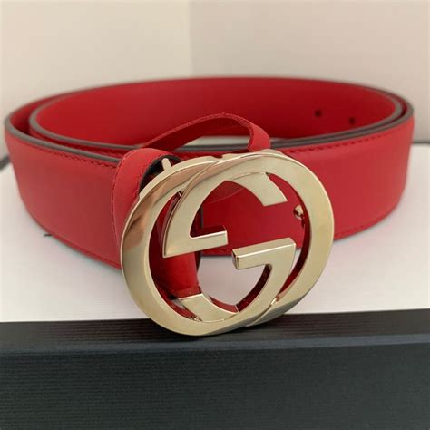 gucci red and gold belt|red gucci belt price.